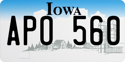 IA license plate APO560