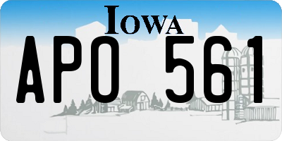 IA license plate APO561