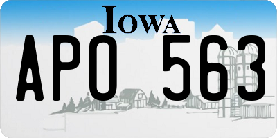 IA license plate APO563