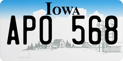 IA license plate APO568