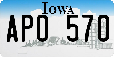 IA license plate APO570