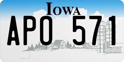 IA license plate APO571