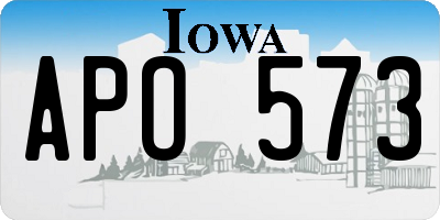 IA license plate APO573