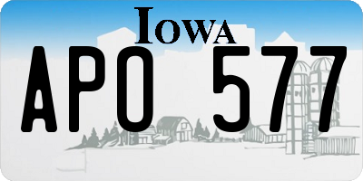 IA license plate APO577