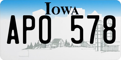 IA license plate APO578
