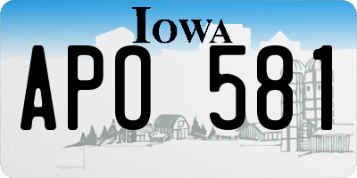IA license plate APO581