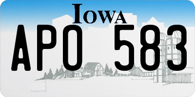 IA license plate APO583