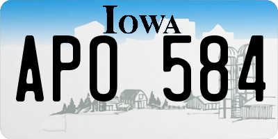 IA license plate APO584