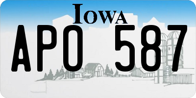IA license plate APO587