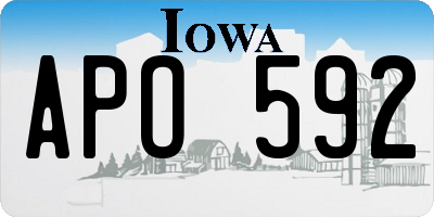 IA license plate APO592