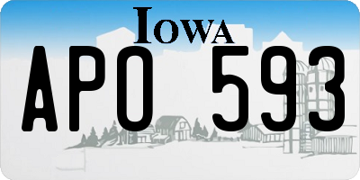 IA license plate APO593