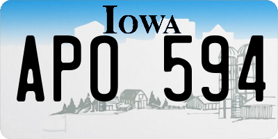 IA license plate APO594