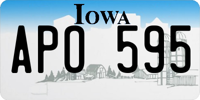 IA license plate APO595