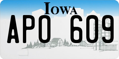 IA license plate APO609