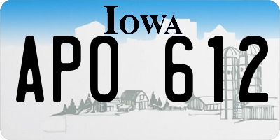 IA license plate APO612