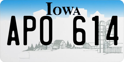 IA license plate APO614