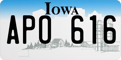 IA license plate APO616
