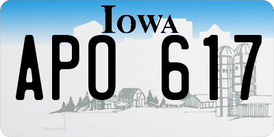 IA license plate APO617