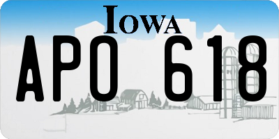 IA license plate APO618