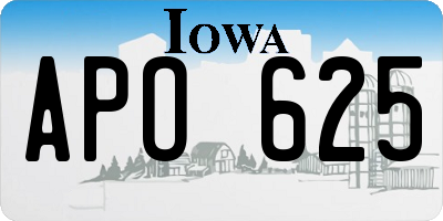 IA license plate APO625