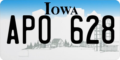 IA license plate APO628