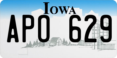 IA license plate APO629