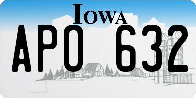 IA license plate APO632