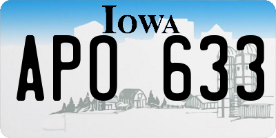 IA license plate APO633