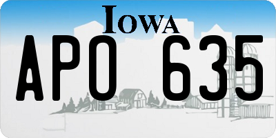 IA license plate APO635