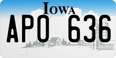 IA license plate APO636