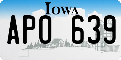 IA license plate APO639