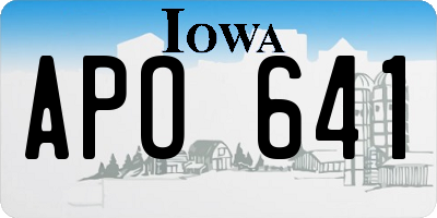 IA license plate APO641