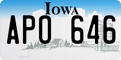 IA license plate APO646
