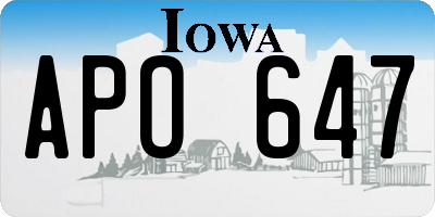 IA license plate APO647