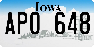 IA license plate APO648