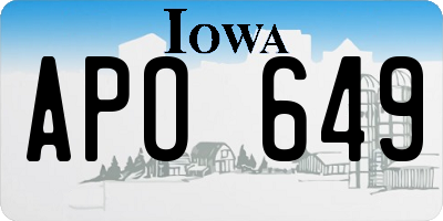 IA license plate APO649
