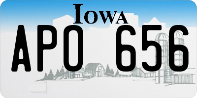 IA license plate APO656