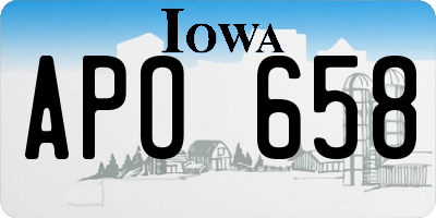 IA license plate APO658