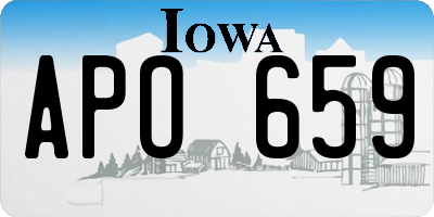 IA license plate APO659