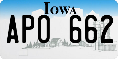 IA license plate APO662