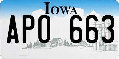 IA license plate APO663