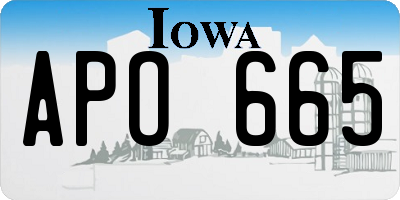 IA license plate APO665