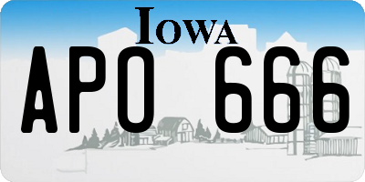 IA license plate APO666