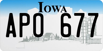 IA license plate APO677
