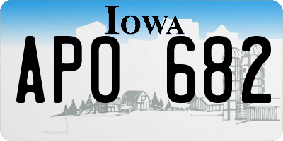 IA license plate APO682