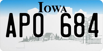 IA license plate APO684