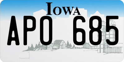 IA license plate APO685