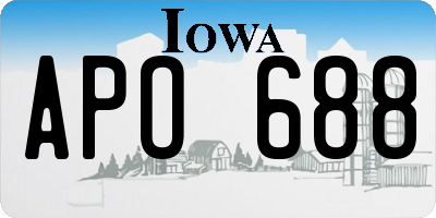 IA license plate APO688