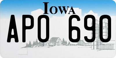 IA license plate APO690