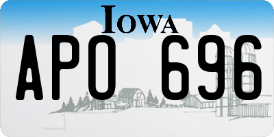 IA license plate APO696